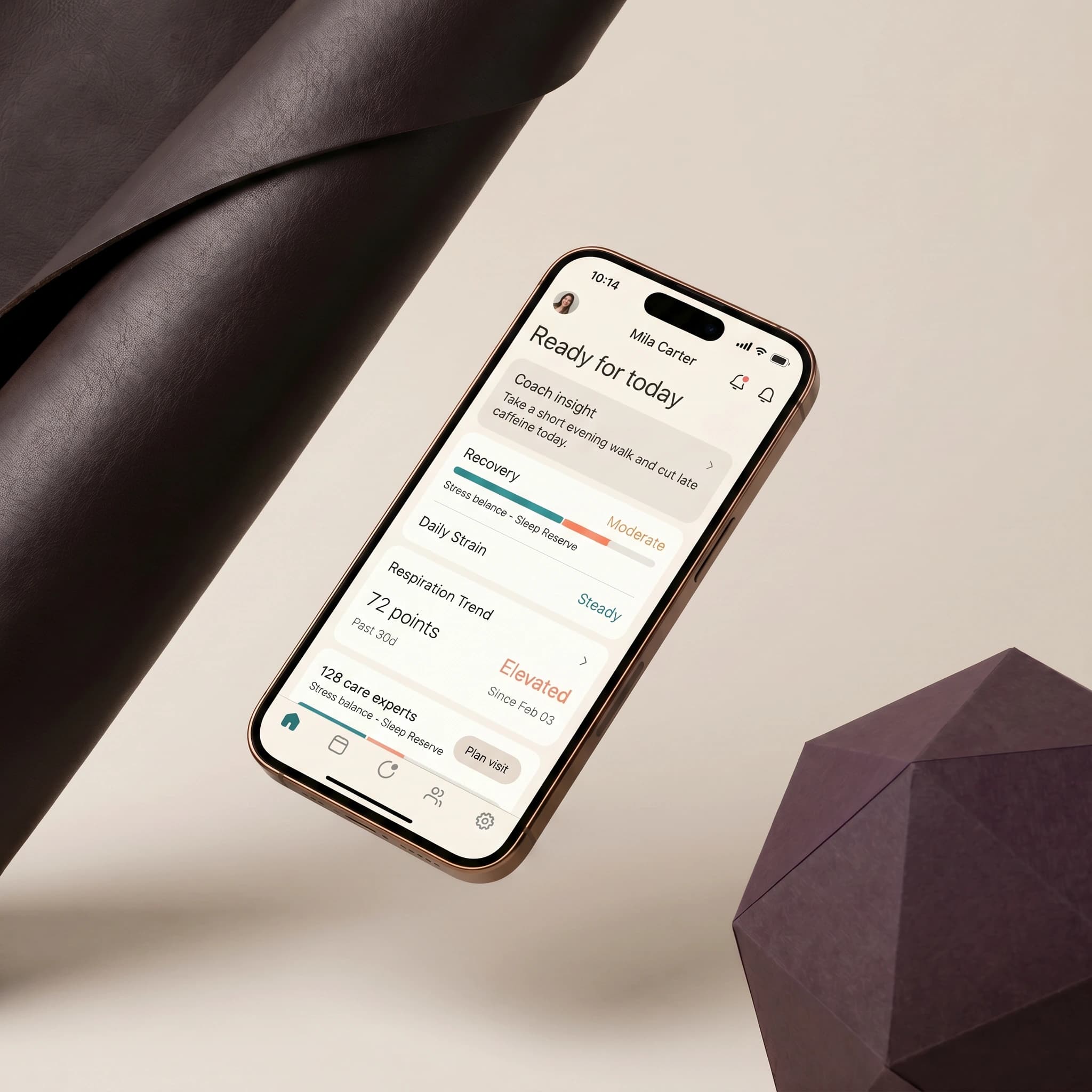 Bronze wellness platform on a smartphone